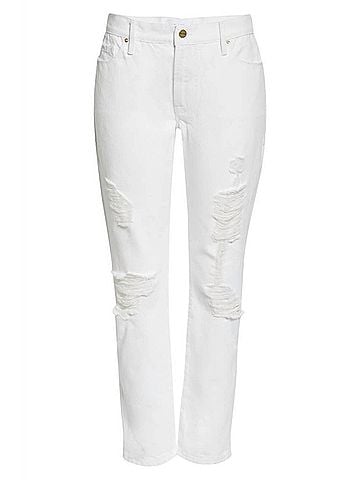 FRAME Le Garcon Jeans in Rumpled Blanc Rips (view 1)