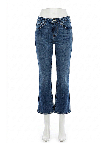 FRAME Women's Le Crop Mini Boot Raw Edge Jeans in Crosslane (view 1)