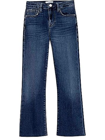 FRAME Women's Le Crop Mini Boot Raw Edge Jeans in Crosslane (view 2)