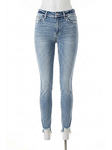 Judy Blue Mid Rise Skinny Jeans in Light Wash (view 1)