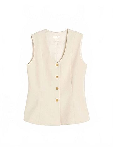 By Malene Birger Merlin Classic Vest in Pearl (view 1)