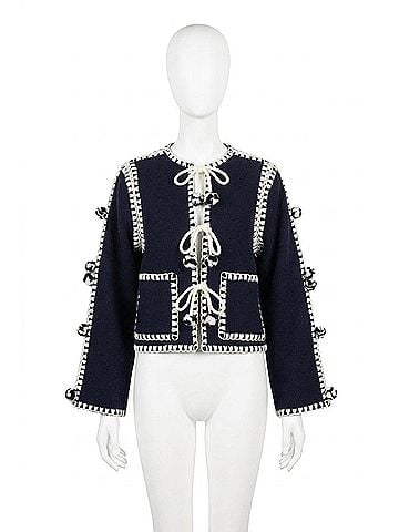 Sea New York Addison Pom Pom Jacket in Navy (view 1)