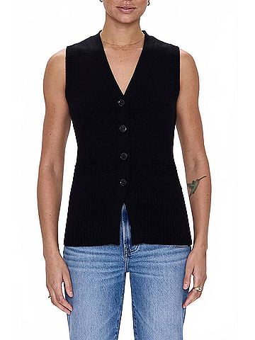Pistola Audra Cardigan Vest in Noir (view 2)