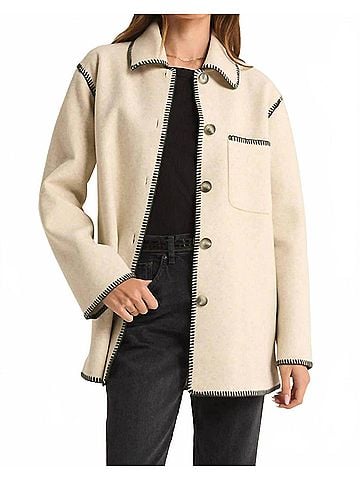 Z Supply Olivia Whipstitch Jacket in Oatmeal Heather (view 2)