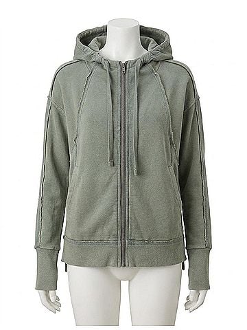 Free People One Hoodie Jacket Top in Pine (view 1)