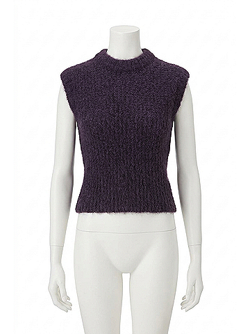 FRAME Plush Vest in Royal Purple (view 1)