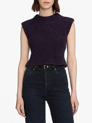 FRAME Plush Vest in Royal Purple (view 2)