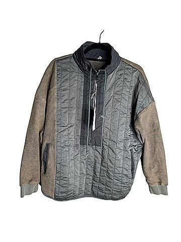 Free People Women's Slow Rush Half Zip Jacket in Shadow (view 2)