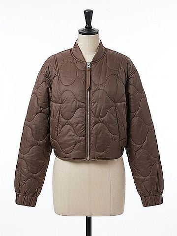 AGOLDE Iona Quilted Jacket in Cocoa (view 1)