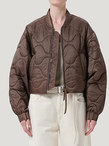 AGOLDE Iona Quilted Jacket in Cocoa (view 2)