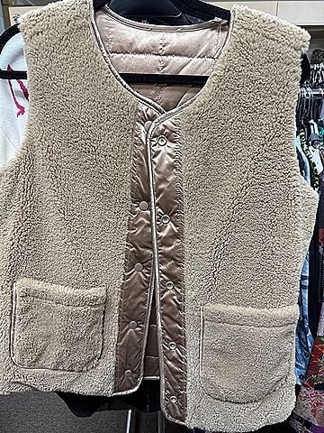 Tribal Women's Reversible Vest in Beige (view 2)