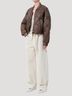 AGOLDE Solid Brown Iona Quilted Jacket in Cocoa Size M - photo 3