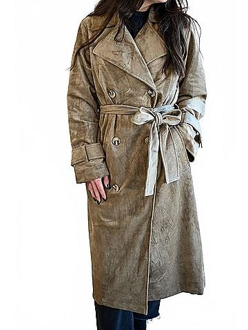 Z Supply Funston Avenue Suede Trench Coat in Taupe (view 2)