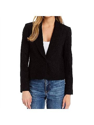Drew Milo Japanese Lace Blazer in Black (view 2)