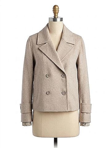 Kinross Short Trench Coat in Taupe (view 1)