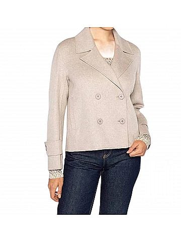 Kinross Short Trench Coat in Taupe (view 2)