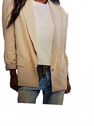 Free People Prep School Blazer in Birch (view 2)