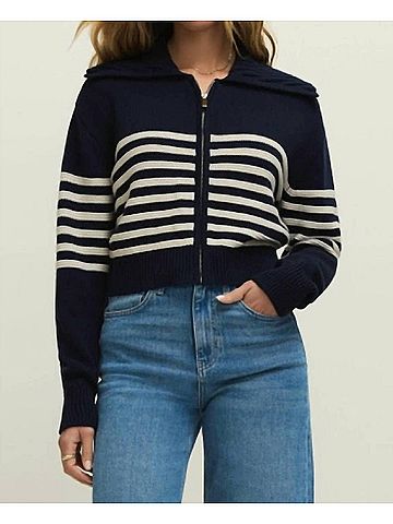 Z Supply Kovac Sweater Jacket in Eclipse (view 2)