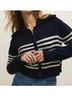 Z Supply Stripes Blue Kovac Sweater Jacket in Eclipse Size L - photo 4