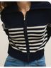 Z Supply Stripes Blue Kovac Sweater Jacket in Eclipse Size L - photo 5