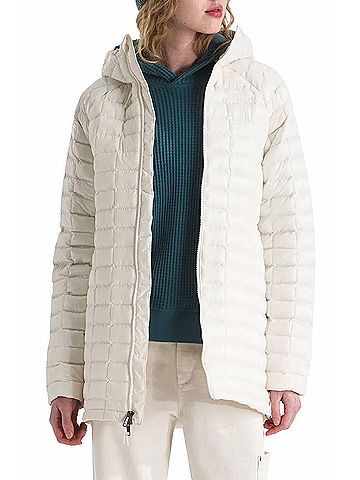 The North Face Thermoball Hd Hooded Parka in White Dune Edge (view 2)