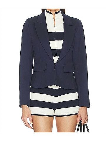Central Park West Chelsea Rugby Stripe Dickey Jacket in Navy (view 2)