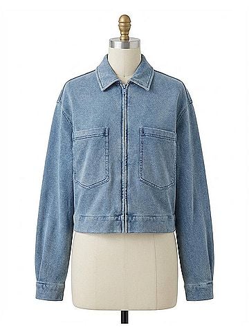 Z Supply Heritage Knit Denim Jacket in Ocean Air Indigo (view 1)