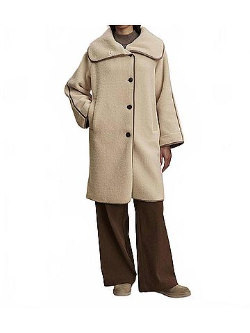 Varley Clemence Sherpa Coat in Sandshell (view 2)
