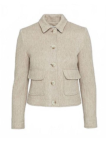 Drew Myles Tonal Herringbone Jacket in Oat (view 1)