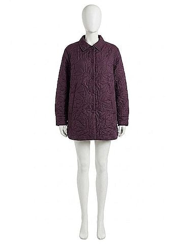 Tribal Quinley Quilted Snap Front Shacket in Raisin (view 1)