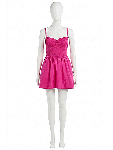 Show Me Your Mumu Dixie Mini Dress in Hot Pink Poplin (view 1)