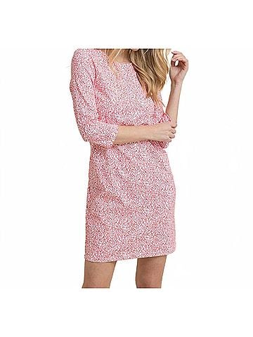 Southern Tide Liera That Floral Feeling Print Performance Dress in Conch Shell (view 2)