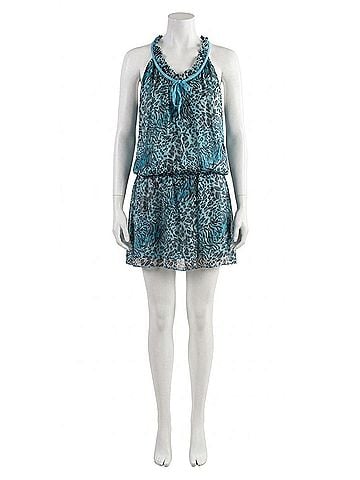 GiGi Moda Mariola Safari Print Mini Dress in Turquoise (view 1)