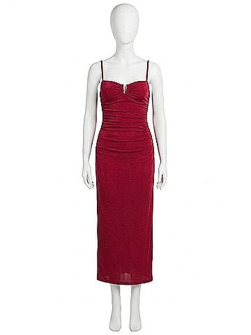 Minkpink Maya Midi Dress in Wine (view 1)
