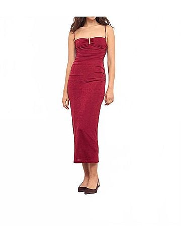 Minkpink Maya Midi Dress in Wine (view 2)