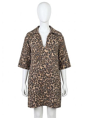 Olivaceous Turning Back Time Leopard Mini Dress in Brown (view 1)