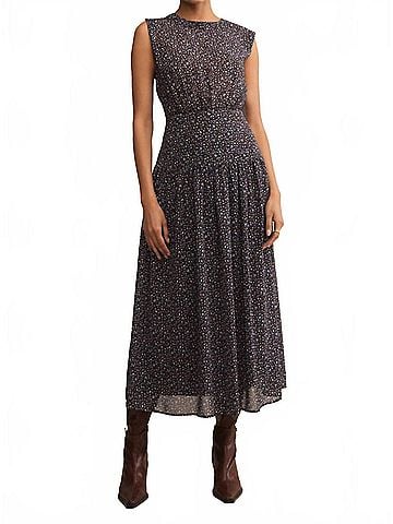 Z Supply Etta Aspen Floral Midi Dress in Java (view 2)