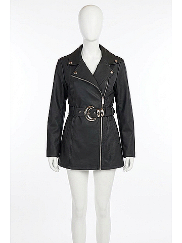 Show Me Your Mumu Stapleton Mini Dress in Caviar Faux Leather (view 1)