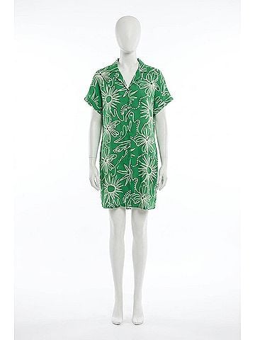 Tribal Printed Oversized Short Sleeve Shirt Mini Dress in Cuzco (view 1)