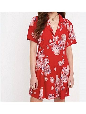 Free People Hawaii Mini Dress in Red (view 2)