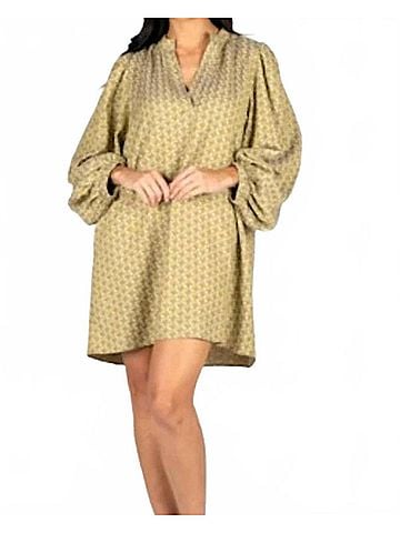Sincerely Ours Amelia Jacquard Mini Dress in Green (view 2)