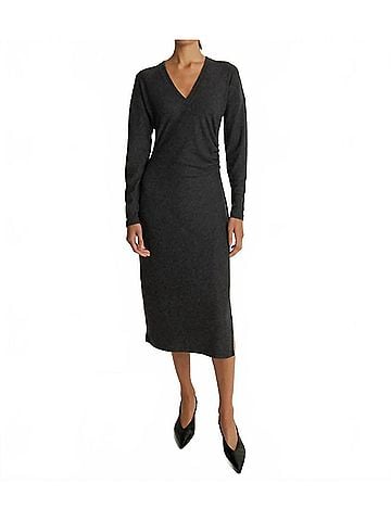 NATION LTD Sandrine Midi Dress in Heather Charcoal (view 2)