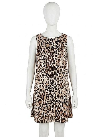 MISA Los Angeles Jonah Mini Dress in Leopard Print (view 1)