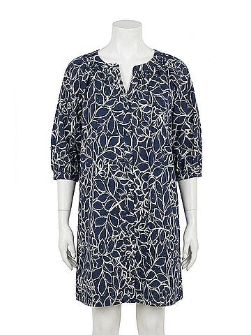 Velvet by Graham & Spencer Voile Summer Mini Dress in Navy (view 1)