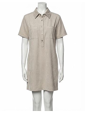 Z Supply Kellie Faux Suede Mini Dress in Crystal (view 1)