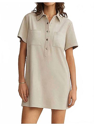 Z Supply Kellie Faux Suede Mini Dress in Crystal (view 2)