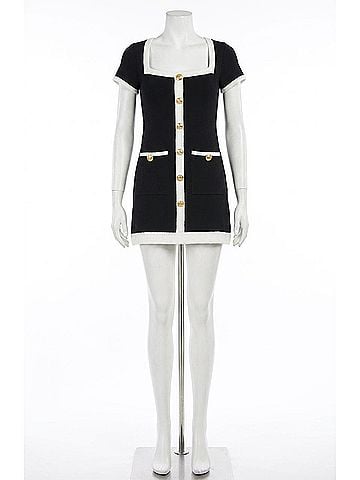 Show Me Your Mumu Sofia Sweater Dress in Black/Cream (view 1)