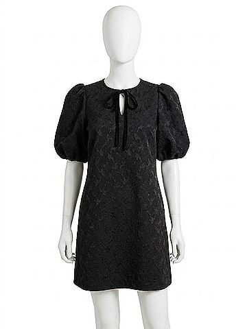 Mary Square Lana Mini Dress in Black (view 1)
