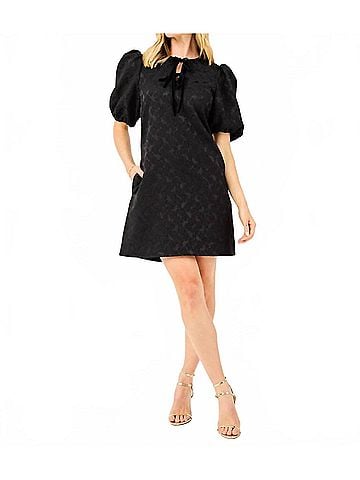 Mary Square Lana Mini Dress in Black (view 2)