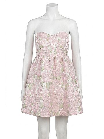 Blue B Textured Jacquard Floral Tube Dress in Pale Rose (view 1)